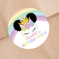 Afro Puff Unicorn Rainbows Festa de aniversário Fa