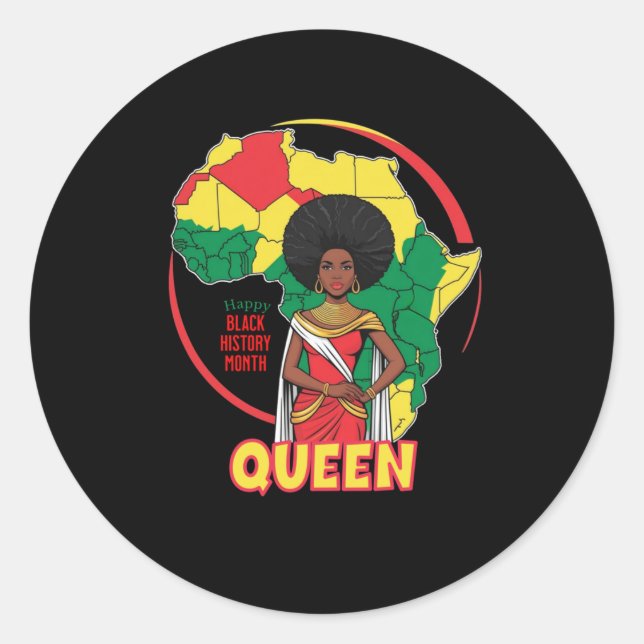 Adesivo Redondo Afro Queen (Frente)