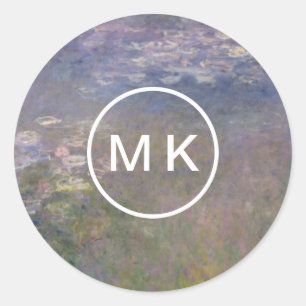 Adesivo Redondo Agapanthus dos lírios de água de Claude Monet  