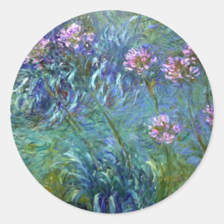 Adesivo Redondo Agapanthus Flowers de Claude Monet Sticker