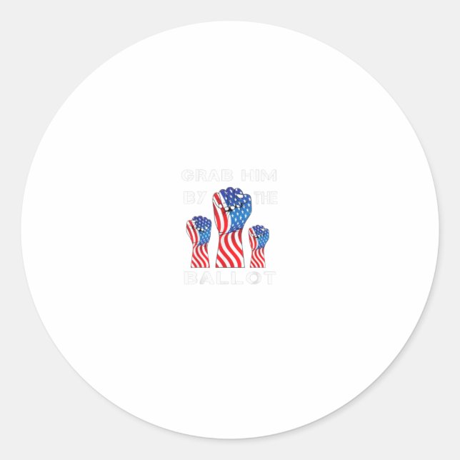 Adesivo Redondo Agarra-O Pelo Escrutínio Engraçado Voto Demo (Frente)