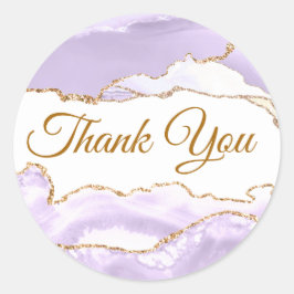 Adesivo Redondo Agate de lavanda Obrigado Clássico Round Sticker