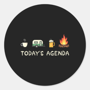 Adesivo Redondo Agenda de Hoje Café Fogueira Amante de Cerveja Aca