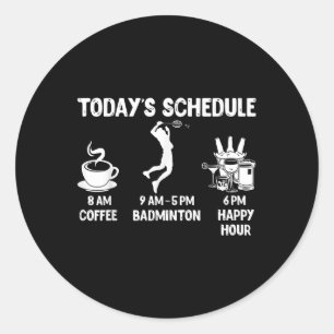 Adesivo Redondo Agenda de Hoje Presente de Badminton - Gráfico Div