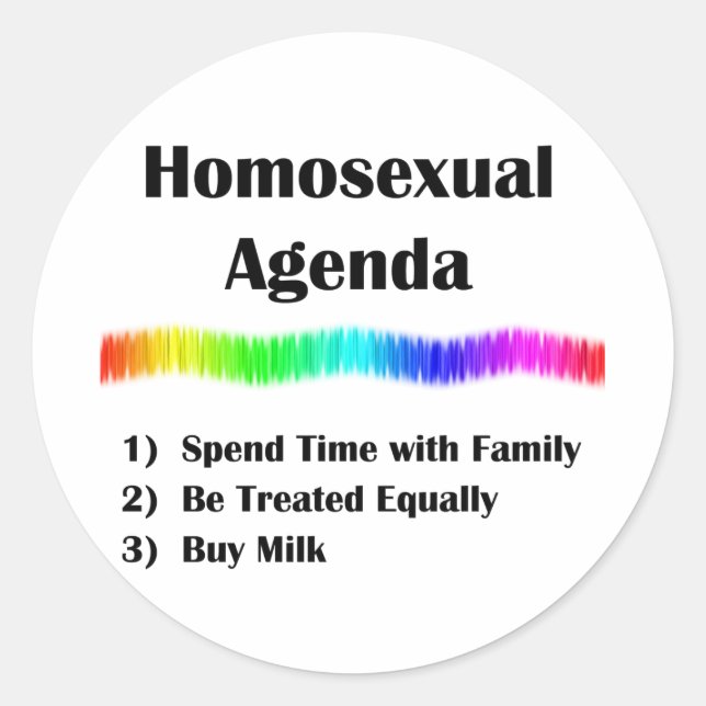 Adesivo Redondo Agenda homossexual (Frente)