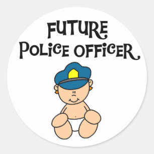 Adesivo Redondo Agente da polícia do futuro do bebê