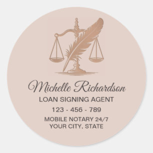 Adesivo Redondo Agente de Assinatura de Empréstimo Notarial Person