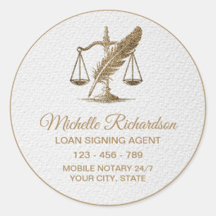 Adesivo Redondo Agente de Assinatura de Empréstimo Notarial Person