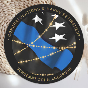 Adesivo Redondo Agente de Polícia - Parte de Reforma Thin Blue Li