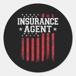 Adesivo Redondo Agente de Seguros Orud American Flag Usa Patriot P