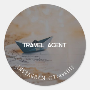 Adesivo Redondo Agente de Viagens