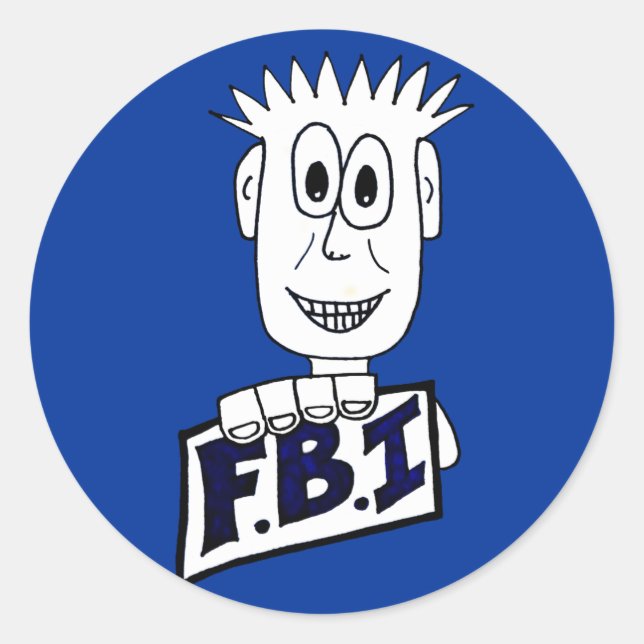 Adesivo Redondo Agente do FBI Cartoon (Frente)