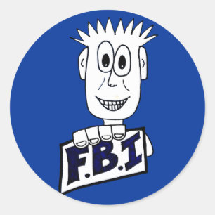 Adesivo Redondo Agente do FBI dos desenhos animados