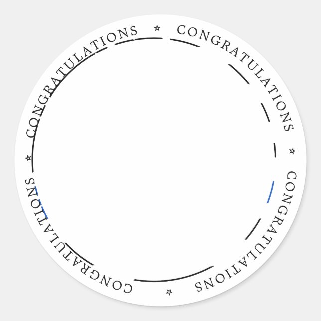 Adesivo Redondo Agente Policial Reposicional Thin Blue Line Classi (Frente)