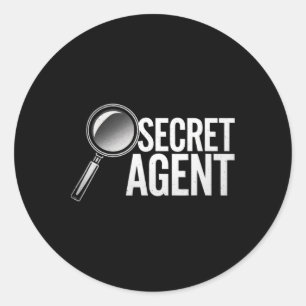 Adesivo Redondo Agente Secreto - Agente Secreto Agente Costume Ins