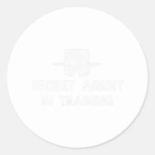Adesivo Redondo Agente Secreto Treinando Halloween Costume Spy Adu