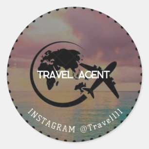 Adesivo Redondo Agente viagem