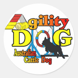 Adesivo Redondo Agilidade dos Cães de Bovinos Australianos