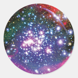 Adesivo Redondo Aglomerado de Estrelas Arches Impressão Artística 