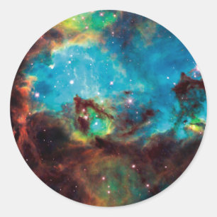 Adesivo Redondo Aglomerado Estelar NGC 2074 Tarantula Nebulosa Fot