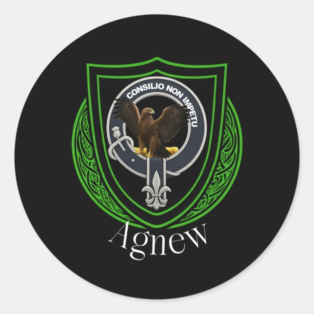 Adesivo Redondo Agnew Scottish Clan Crest (Frente)