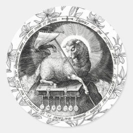 Adesivo Redondo Agnus Dei Lamb of God Round Sticker 