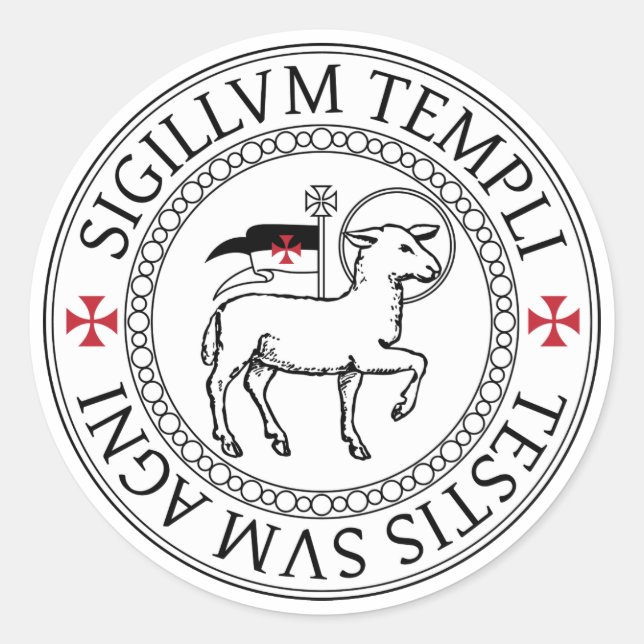 Adesivo Redondo Agnus Dei Templar Sticker (Frente)