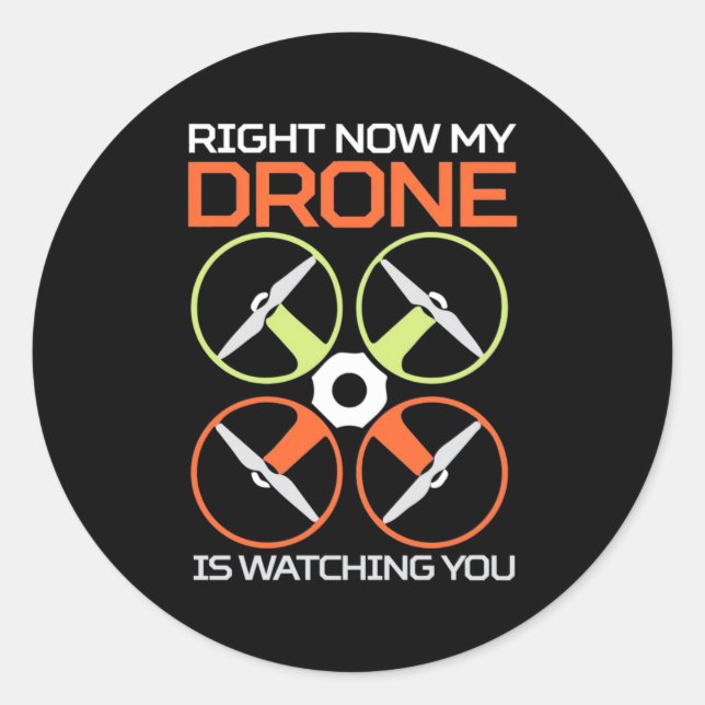 Adesivo Redondo Agora Meu Drone (Frente)