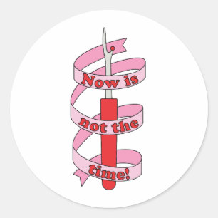 Adesivo Redondo "Agora não é o momento", costela e fita
