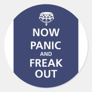 Adesivo Redondo Agora pânico e apavorado