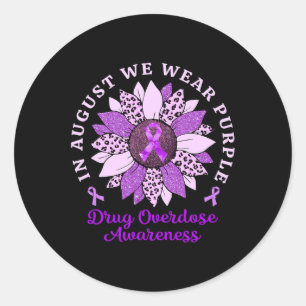 Adesivo Redondo Agosto Vestimos Sobredosagem Roxa De Drogas De Gir