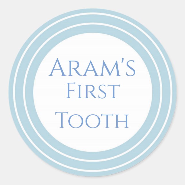 Adesivo Redondo Agra Hadig - Primeiro dente personalizável (Frente)