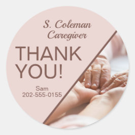 Adesivo Redondo Agradecemos a sua ajuda pessoal