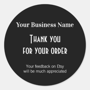 Adesivo Redondo Agradecemos por favor deixar a embalagem preta de 