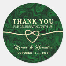 Agradecimento de Casamento em Caligrafia Verde Rom