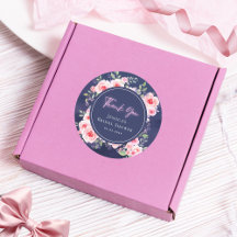 Agradecimento de Chá de Noiva Floral Neon Rosa e R