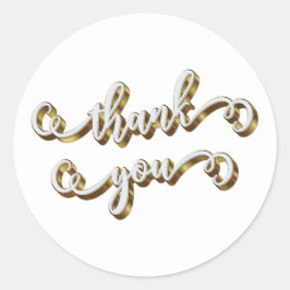 Adesivo Redondo Agradecimento de Tipografia Moderna a Ouro 