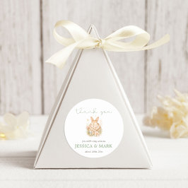 Adesivo Redondo Agradecimento do Chá de Bebê do Coelhinho em Aquar