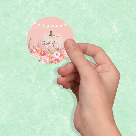 Adesivo Redondo Agradecimento Elegante de Abóbora