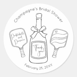 Adesivo Redondo Agradecimento Moderno de Chá de Noiva de Picklebal