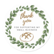 Adesivo Redondo Agradecimento Padaria Sourdough