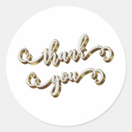 Adesivo Redondo Agradecimento Tipografia Ouro Moderno 