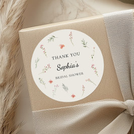 Adesivo Redondo Agradecimentos de Chá de Noiva com Orçamento Mínim