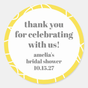 Adesivo Redondo Agradecimentos Personalizados para Chá de Noiva co