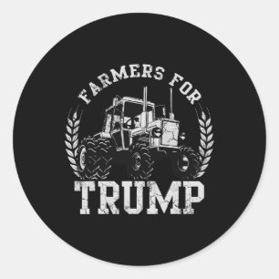 Adesivo Redondo Agricultores Para A Trump 2024, Agricultura Dos Eu