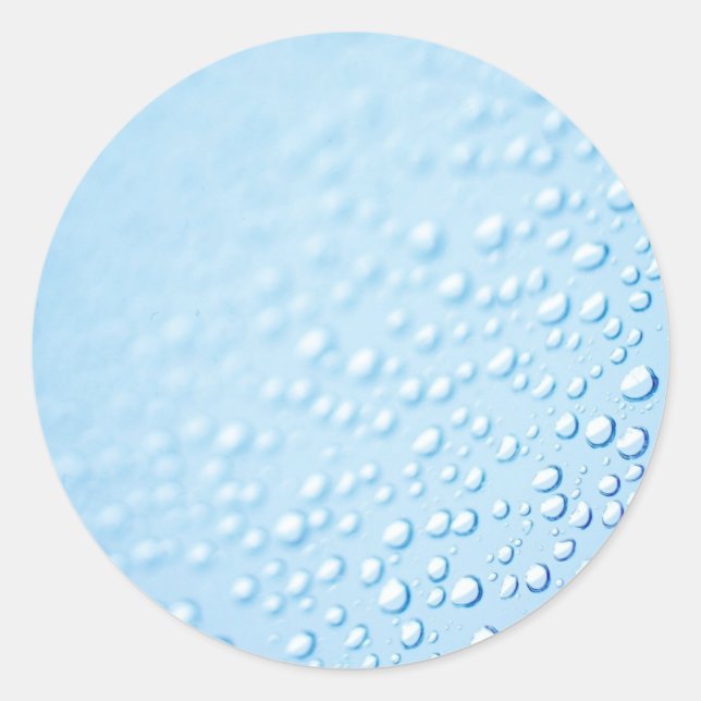 Adesivo Redondo Água Cai Chuva Molhada Foto Macro Abstrato Verão (Frente)