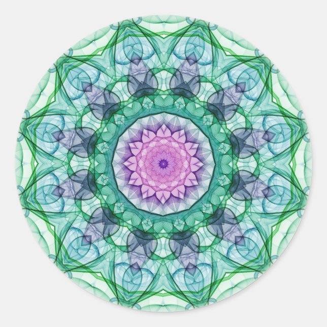 Adesivo Redondo Água Caleidoscópio lírio (Frente)