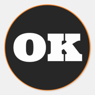 Adesivo Redondo Água destilada (OK) - Preto x Branco x Laranja