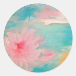 Adesivo Redondo Água Flor