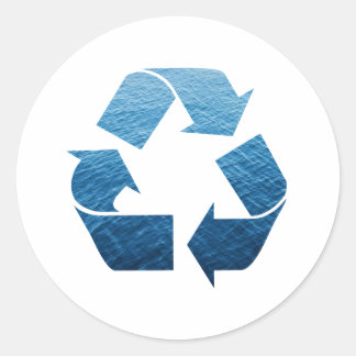 Adesivo Redondo Água reciclar